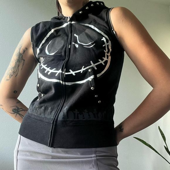 disneys nightmare before christmas full zip hooded vest - Picture 1 of 2